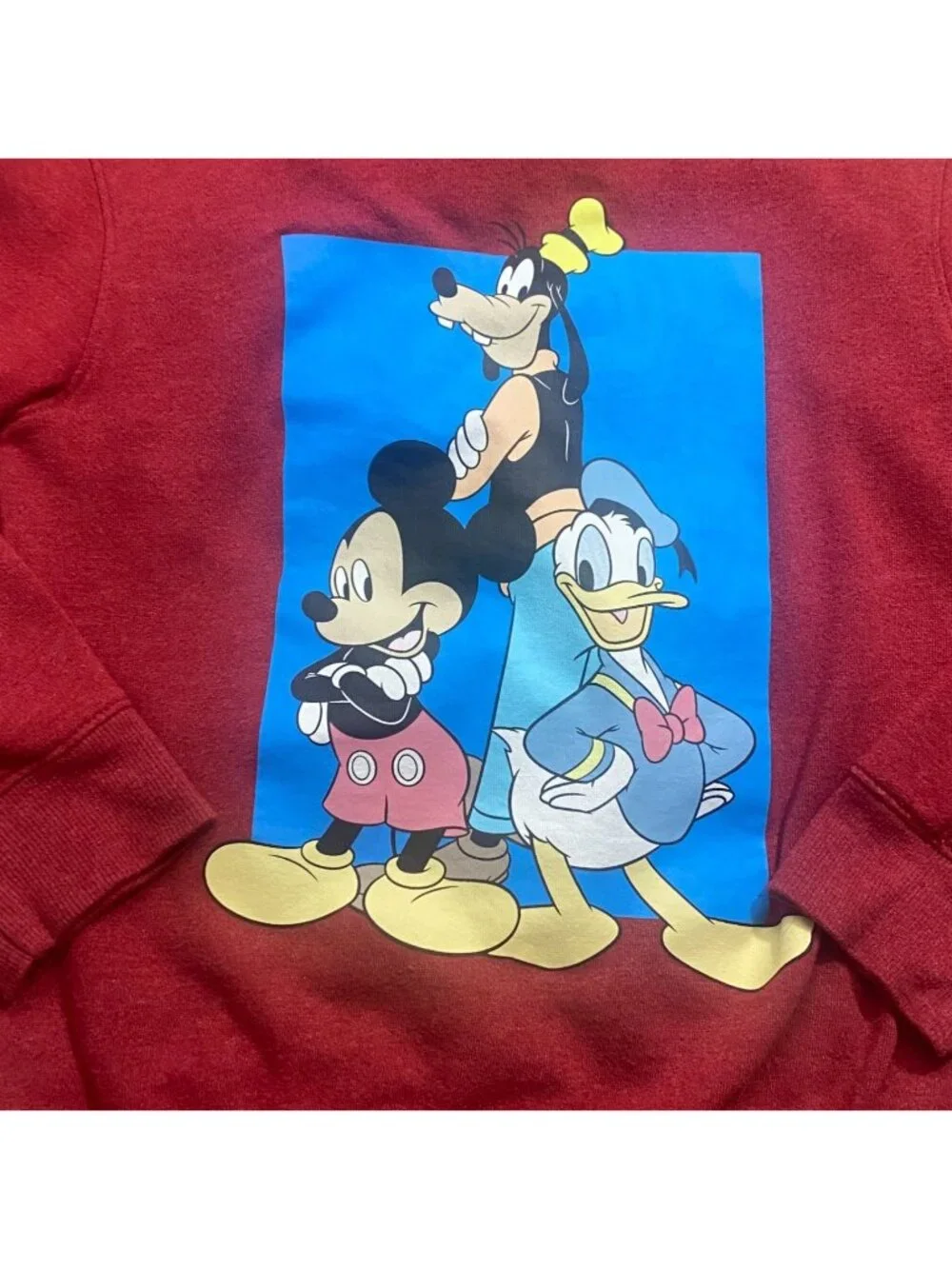 Disney Mickey Mouse And Friends Kids Crew Neck Sweatshirt-Red-Size Small-GUC